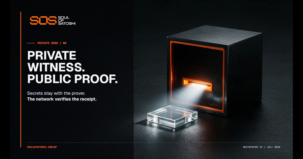 Private witness and public proof on an SOS prover